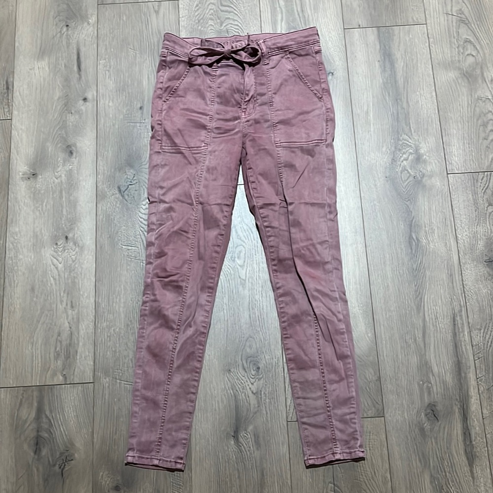 American Eagle women’s Super Stretch Hi Rise purple skinny pants Size 8